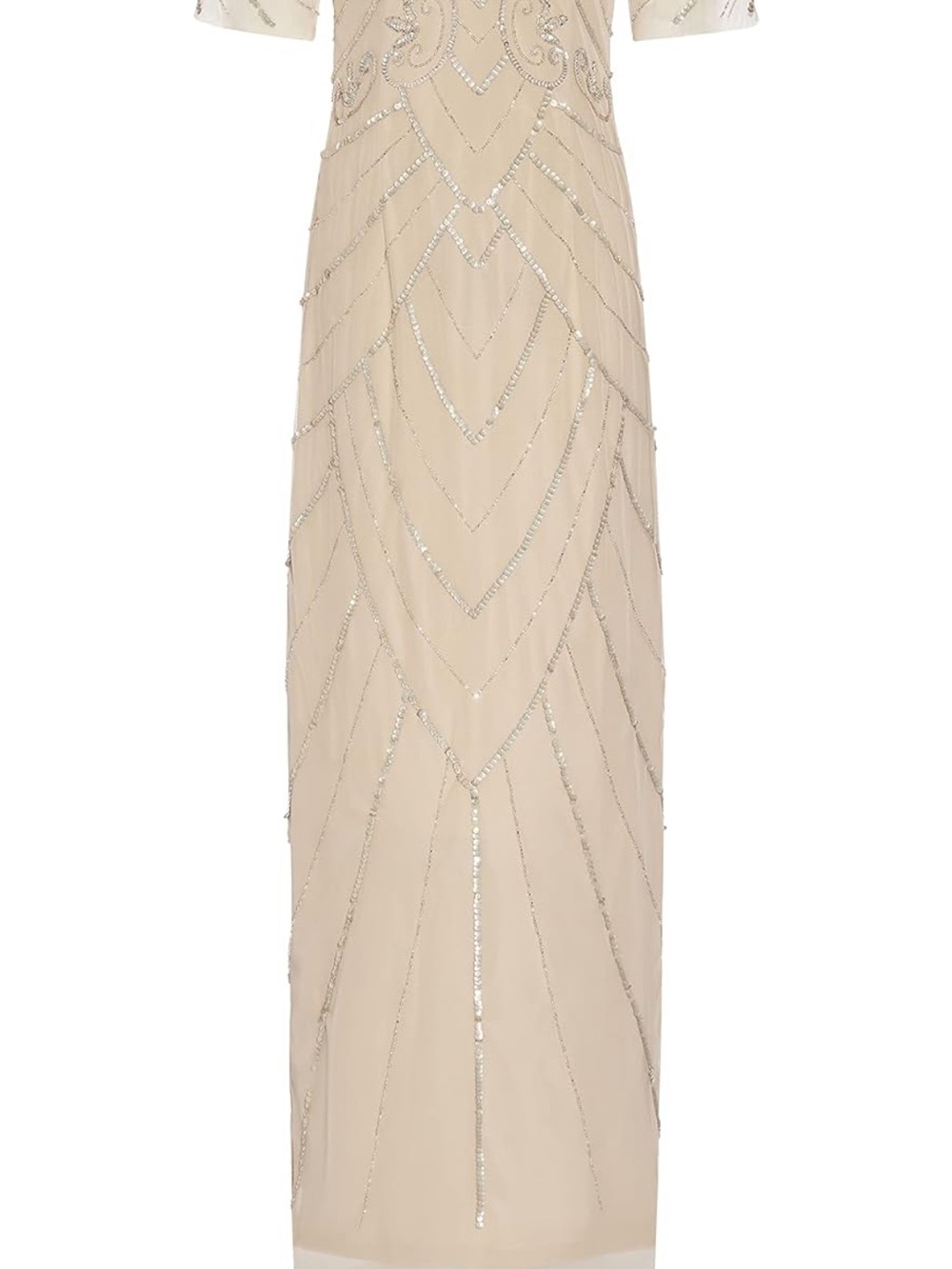 Adrianna Papell Cream Beaded Maxi Dress